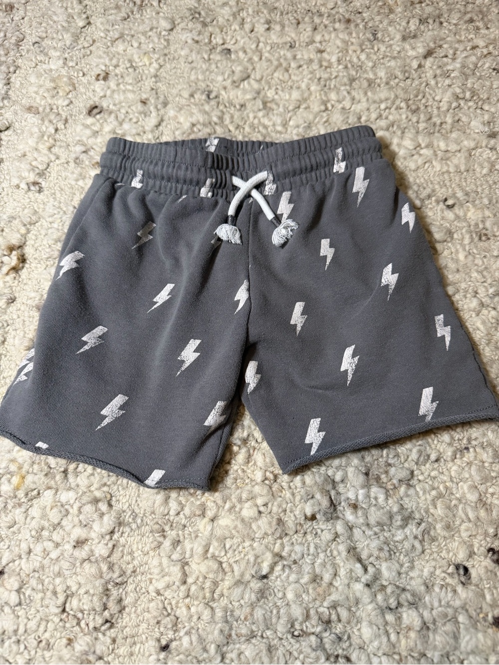Grayson Mini Gray Lightning-Print Shorts